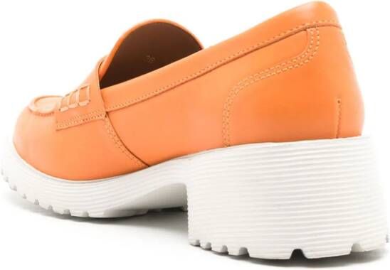 Sarah Chofakian Ully leather loafers Orange