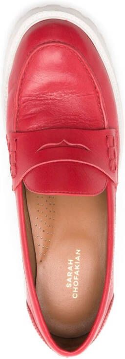Sarah Chofakian Ully leather loafers Red