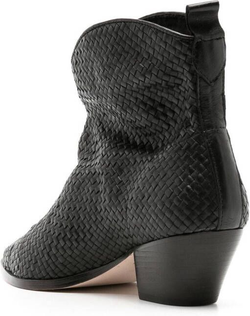 Sarah Chofakian Valentina interwoven leather boots Black