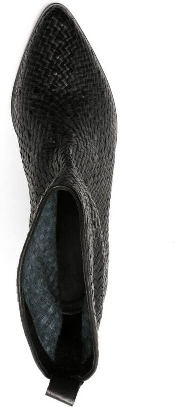 Sarah Chofakian Valentina interwoven leather boots Black