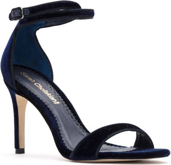 Sarah Chofakian velvet sandals Blue