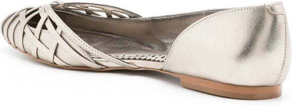 Sarah Chofakian Victoria leather ballerina shoes Silver