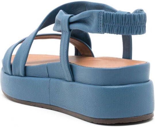 Sarah Chofakian Vionnet leather platform sandals Blue
