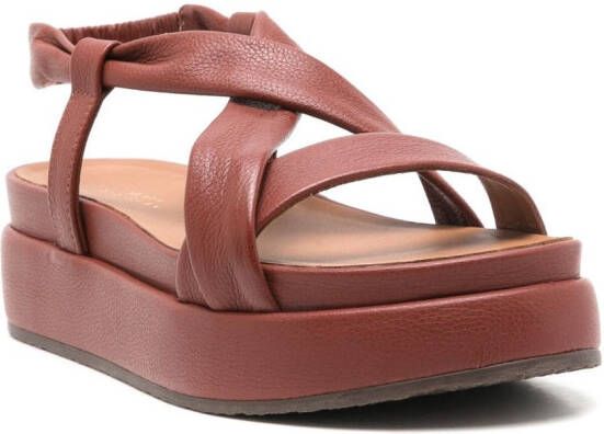 Sarah Chofakian Vionnet leather platform sandals Brown