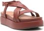 Sarah Chofakian Vionnet leather platform sandals Brown - Thumbnail 2