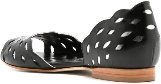 Sarah Chofakian Vivienne perforated-detail sandals Black