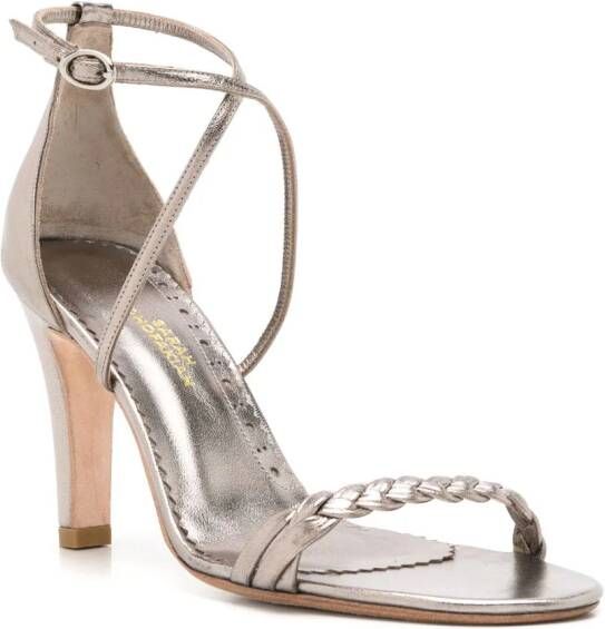 Sarah Chofakian Windsor 75mm metallic-effect sandals