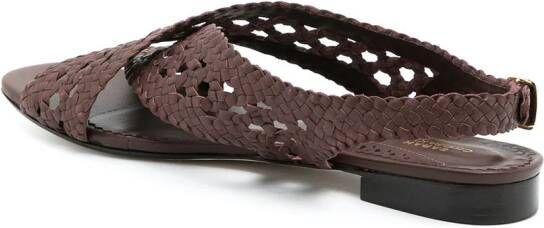 Sarah Chofakian woven sling-back sandals Brown