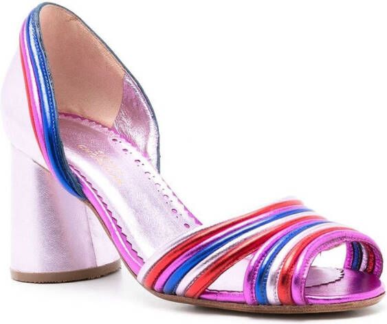 Sarah Chofakian Yoko 75mm striped sandals Purple