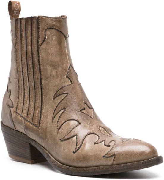 Sartore 45mm leather cowboy boots Brown