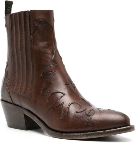 Sartore 45mm panelled leather boots Brown