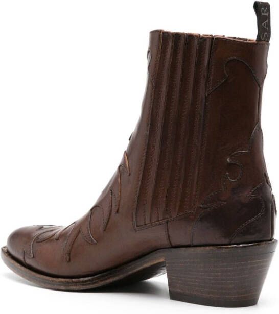 Sartore 45mm panelled leather boots Brown