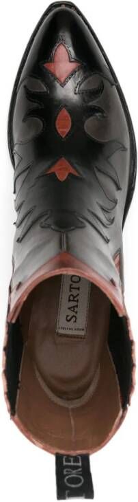 Sartore 45mm panelled leather boots Grey