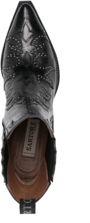 Sartore 45mm stud-detail leather boots Black
