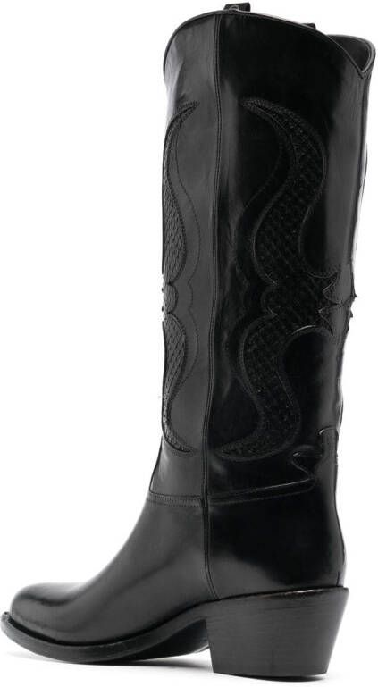 Sartore 45mm Western-style leather boots Black