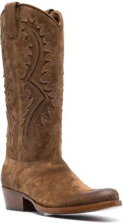 Sartore 45mm Western-style suede boots Brown