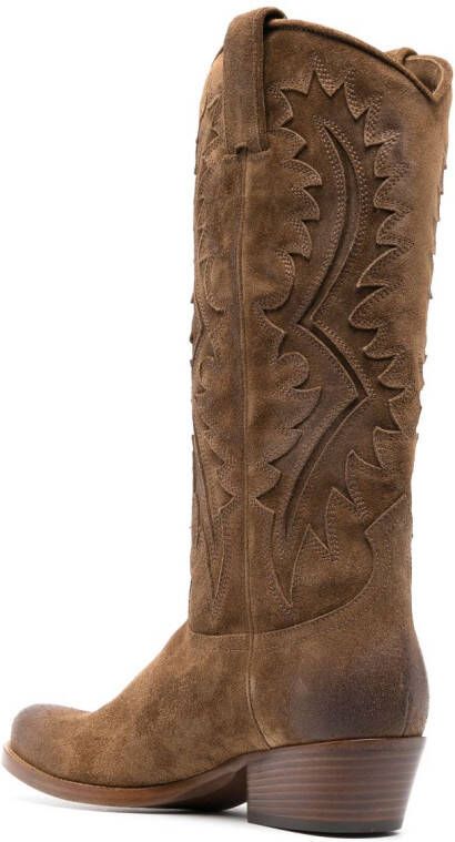 Sartore 45mm Western-style suede boots Brown