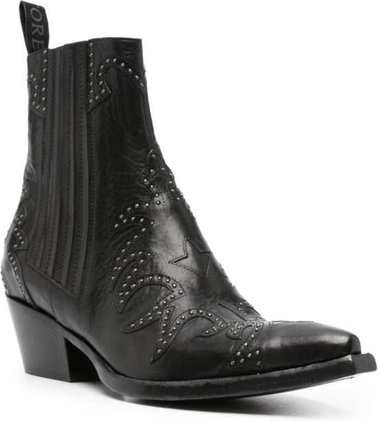 Sartore 50mm stud-detailing leather boots Black