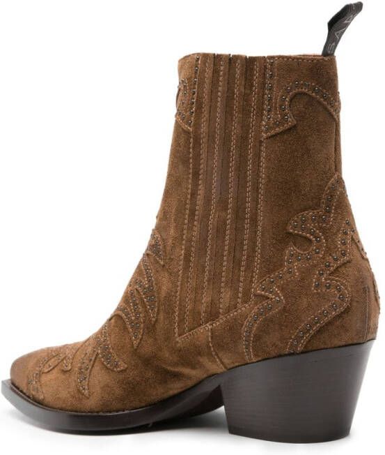 Sartore 50mm suede ankle boots Brown