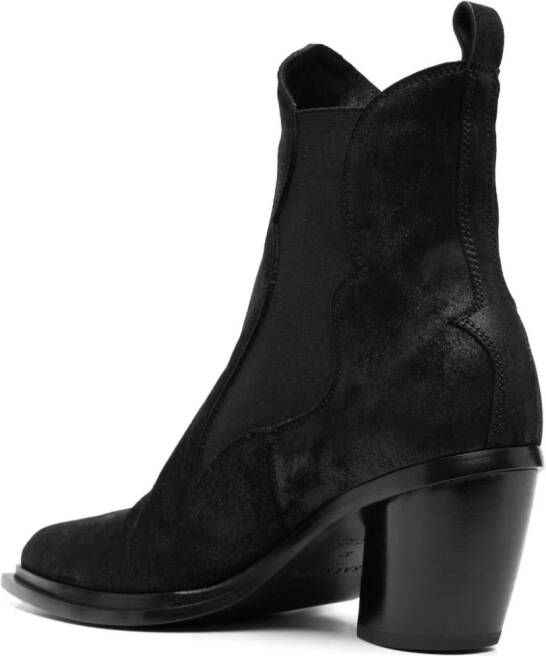 Sartore 70mm square-toe leather boots Black