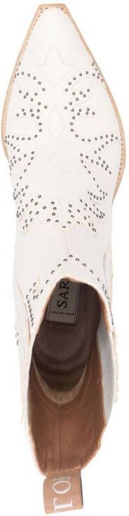 Sartore appliqué-detail ankle boots White