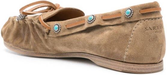 Sartore Softy Caramel suede loafers Brown