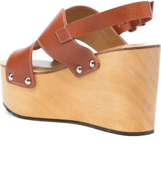 Sartore Toscano 100mm wedge sandals Brown