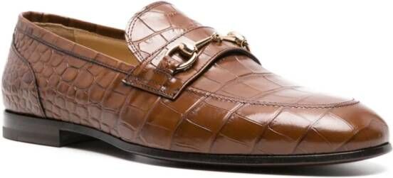 Scarosso Alessandro crocodile-effect loafers Brown