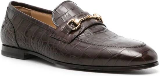 Scarosso Alessandro embossed-crocodile loafers Brown
