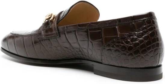 Scarosso Alessandro embossed-crocodile loafers Brown