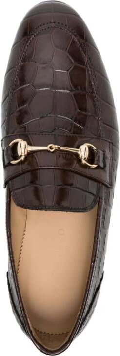 Scarosso Alessandro embossed-crocodile loafers Brown