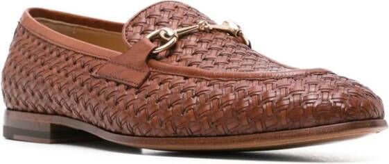 Scarosso Alessandro woven leather loafers Brown