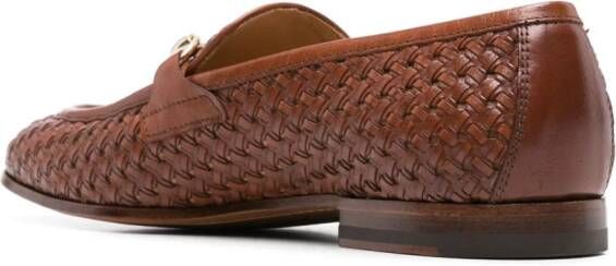 Scarosso Alessandro woven leather loafers Brown