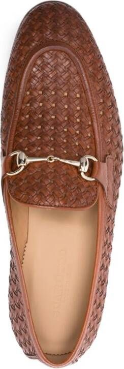 Scarosso Alessandro woven leather loafers Brown