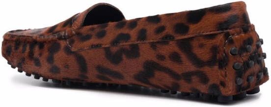 Scarosso Ashley leopard-print loafers Brown