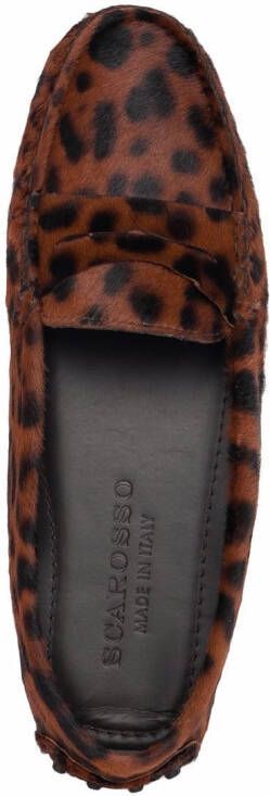 Scarosso Ashley leopard-print loafers Brown