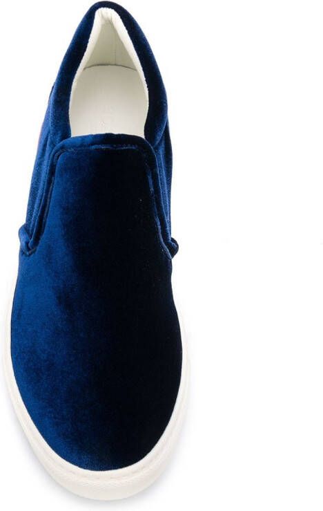 Scarosso Asia velvet slip-on sneakers Blue