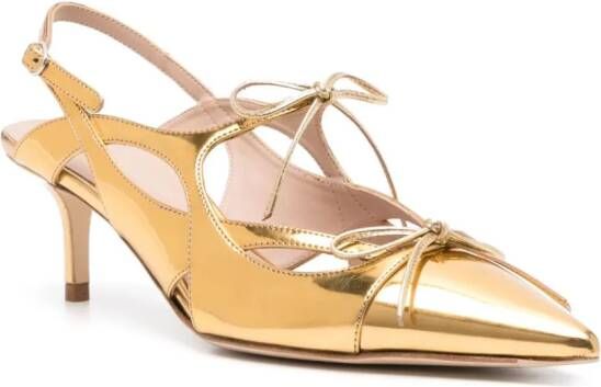 Scarosso Bling 60mm patent-leather pumps Gold