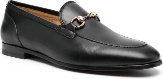 Scarosso buckle-detail leather loafers Black