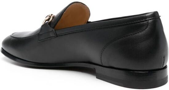Scarosso buckle-detail leather loafers Black
