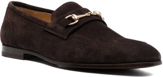 Scarosso buckle-detail suede loafers Brown