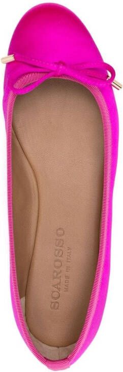Scarosso Carla bow-detail ballerina shoes Pink