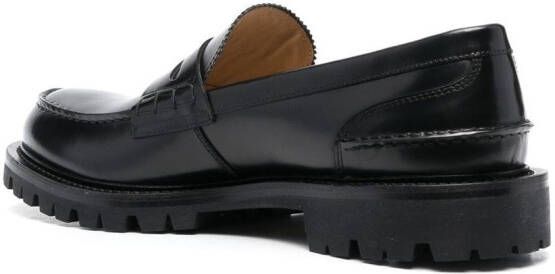 Scarosso chunky-soled leather loafers Black
