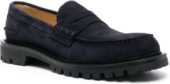 Scarosso chunky-soled suede loafers Blue