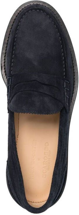 Scarosso chunky-soled suede loafers Blue