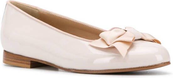 Scarosso Cloe patent leather ballerina shoes Neutrals