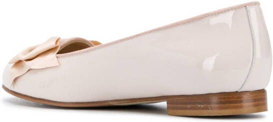 Scarosso Cloe patent leather ballerina shoes Neutrals