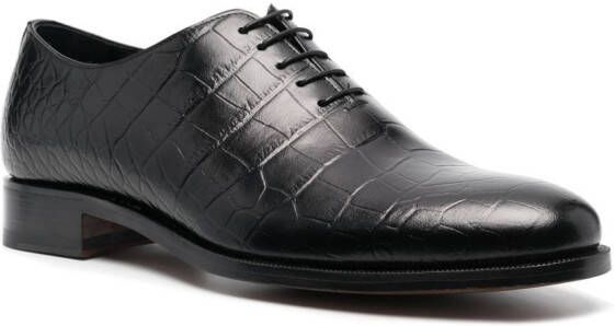 Scarosso crocodile-effect lace-up shoes Black