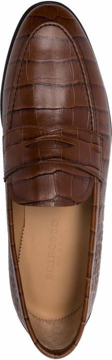 Scarosso crocodile effect loafers Brown