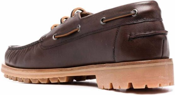 Scarosso Daniel lace-up boat shoes Brown